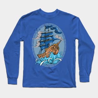 Adventure Wild Sea Sailing Ship Long Sleeve T-Shirt